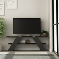 Decortie - Farfalla Moderner TV-Ständer Multimedia-Center TV-Möbel Anthrazitgrau mit Einlegeböden 120cm - Anthracite Grey von DECORTIE