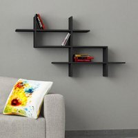 Decortie Halic Wandregal Modern Bücherregal Anthrazit Grau B 150cm Breit - Anthracite Grey von DECORTIE