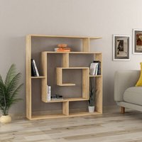 Labirent Modernes Bücherregal Raumteiler Eiche Natur Effekt Medium 129cm - Oak - Decortie von DECORTIE