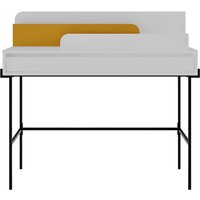 Leila Modern Schreibtisch Weiß Senf Mehrzweck Arbeitszimmer Modern Schreibtisch Breite 110cm - Weiß Senf - Decortie von DECORTIE