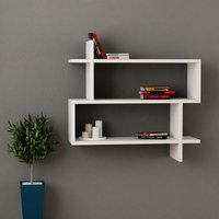 Decortie - Paralel Wandregal Modernes Bücherregal Weiß b 70cm Medium - White von DECORTIE