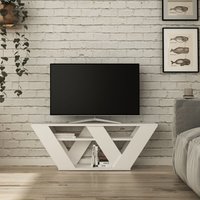 Decortie - Pipralla Moderner TV-Ständer Multimedia-Center TV-Element Weiß Mit Einlegeböden 110cm - White - Weiß von DECORTIE