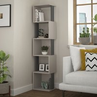 Decortie - Piri Modernes Bücherregal Display Unit Mokka Grau Anthrazit Grau Hoch 161cm - Anthracite Grey von DECORTIE