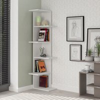 Decortie - Saso Modernes Eck-Bücherregal Display Unit Weiß Medium 141cm - White von DECORTIE