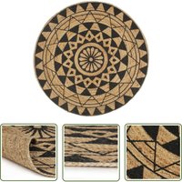 Décoshop26 - The Living Store Teppich Handgefertigt Jute Schwarzer Druck 120 cm - Naturfaser Teppich - Jute Teppich - Gewebter Teppich - Dekorative Décoshop26 - The Living Store Teppich Handgefertigt Jute Schwarzer Druck 120 cm - Naturfaser Teppich - Jute Teppich - Gewebter Teppich - Dekorative von DÉCOSHOP26