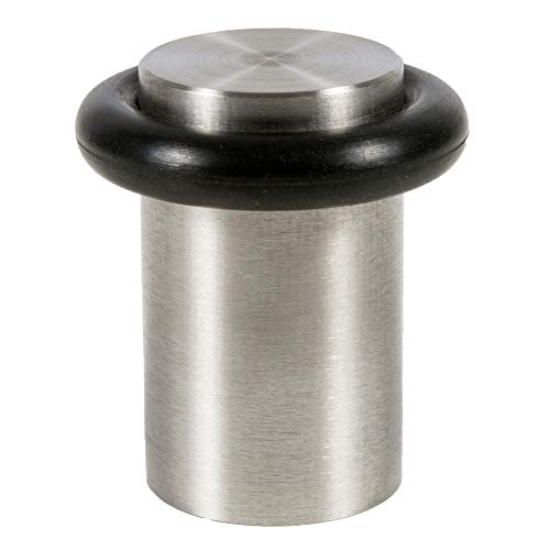 DECOSTEEL - Türstopper - Edelstahl Türpuffer Tür Korridor Flur Zimmer Durchgang Door Stopper - Schutz von Türen und Wänden vor Beschädigungen - Gummistossfänger für Türen - 30x18 mm von DECOSTEEL