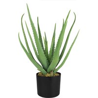 Decovego - Aloe Vera Pflanze Kunstpflanze Kunstbaum Künstliche Plastik Pflanze im Topf Künstlich Kunst Pflanze Sukkulente Innendekoration Deko 50 cm von DECOVEGO