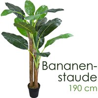 Bananenbaum Bananenstaude Kunstpflanze Künstliche Pflanze 190 cm Kunstblume Innendekoration Kunst Pflanze wie echt im Topf Decovego von DECOVEGO