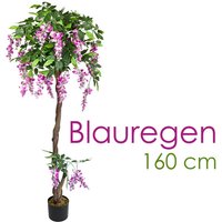 Blauregen Wisteria Glyzinie Kunstpflanze Künstliche Pflanze 160 cm Kunstblume Innendekoration Kunst Pflanze wie echt im Topf Decovego von DECOVEGO