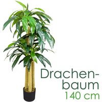 Decovego - Drachenbaum Künstlich Kunstbaum Kunstpflanze Kunstbaum Künstliche Pflanze Künstlicher Baum Deko Innendekoration 140 cm von DECOVEGO