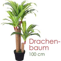 Decovego - Drachenbaum Künstlich Kunstbaum Kunstpflanze Kunstbaum Künstliche Pflanze Künstlicher Baum Deko Innendekoration 100 cm von DECOVEGO