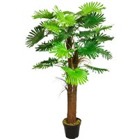 Decovego - Künstliche Palme Pflanze Kunstpflanze Palmbaum Fächerpalme Deko Zimmerpflanze Kunstbaum künstlich im Kunststofftopf Plastikpflanze 180 cm von DECOVEGO