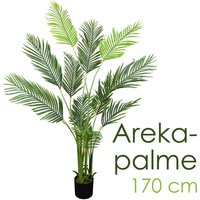 Künstliche Palme groß Kunstpalme Kunstpflanze Palme künstlich wie echt Plastikpflanze Balkon Arekapalme 170 cm hoch Dekoration Deko Decovego von DECOVEGO