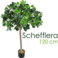 Decovego - Schefflera Aralie Strahlenaralie Arboricola Kunstpflanze Kunstbaum Künstliche Pflanze 120 cm Innendekoration Kunst Pflanze wie echt im Topf von DECOVEGO