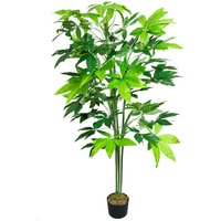 Decovego - Schefflera Aralie Strahlenaralie Arboricola Kunstpflanze Kunstbaum Künstliche Pflanze 150 cm Innendekoration Kunst Pflanze wie echt im Topf von DECOVEGO