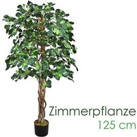 Decovego - Schefflera Kunstpflanze Künstliche Pflanze Kunstlicher Baum Kunstbaum mit Echtholz 125cm von DECOVEGO