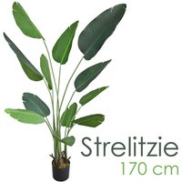 Strelitzie Strelizie Paradiesvogelblume Kunstpflanze Künstliche Pflanze 170 cm Kunstblume Innendekoration Kunst Pflanze wie echt im Topf Decovego von DECOVEGO