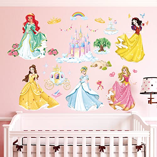 DECOWALL SG-2118 Wunderschöne Prinzessinnen-Wandaufkleber Schloss-Aufkleber abnehmbar Mädchen Kinder Kinderzimmer wandtattoo Wohnzimmer dekor von DECOWALL