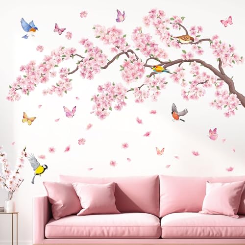 DECOWALL SG2-2427 Pink Blumen und Vogel Wandtattoos Kirschblütenbaum abnehmbar Dekoration Wohnraum Schlafzimmer Wanddekoration Mural Floral Frühling Bunt DECOWALL SG2-2427 Pink Blumen und Vogel Wandtattoos Kirschblütenbaum abnehmbar Dekoration Wohnraum Schlafzimmer Wanddekoration Mural Floral Frühling Bunt von DECOWALL