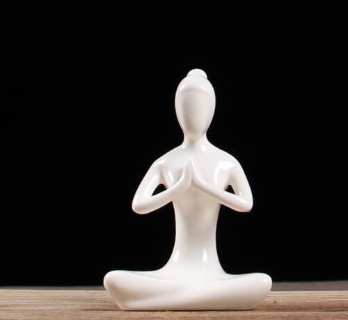 DECRZPB Handgefertigte Keramik weiße Yoga-Frau künstliche Skulptur Kunst Yoga Studio Dekoration Heimbüro Geschenk DECRZPB Handgefertigte Keramik weiße Yoga-Frau künstliche Skulptur Kunst Yoga Studio Dekoration Heimbüro Geschenk von DECRZPB