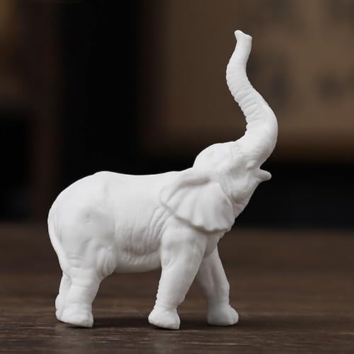DECRZPB Keramik-Figur Elefant Tier weißes Porzellan Skulptur Ornament Kunst Heimdekoration Büro Hochzeitsgeschenk von DECRZPB