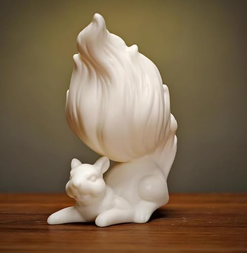 DECRZPB Keramik-Ornament Porzellan weißes Eichhörnchen Tierfigur handgefertigt Skulptur Ornament Kunst Desktop-Dekor Hochzeitsgeschenk von DECRZPB