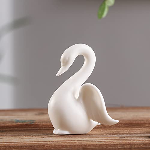 DECRZPB Keramikfigur Weißer Schwan Tierskulptur Keramik Ornament Arts Hotel Home Decor Office Hochzeitsgeschenk von DECRZPB