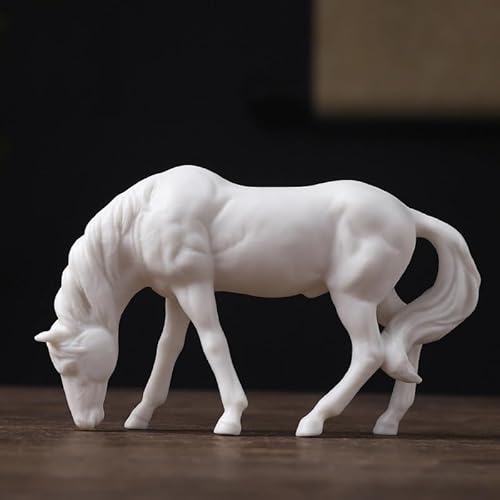 DECRZPB Keramikornament Pferd handgefertigt weiße Porzellanskulptur Kunst Heimdekoration Büro Hochzeitsgeschenk von DECRZPB