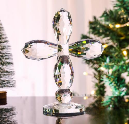 DECRZPB Kristall Figurine Transparent Kreuz Ornament Glas Geburtstag Hochzeit Geschenk Wohnzimmer Esstisch Dekor von DECRZPB