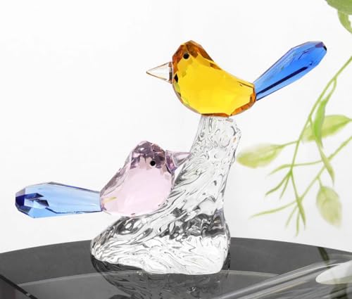 DECRZPB Kristall Ornament Gelb Vogel Künstliche Glas Tier Figurine Handgemachte Geburtstag Hochzeit Geschenk Dekor von DECRZPB