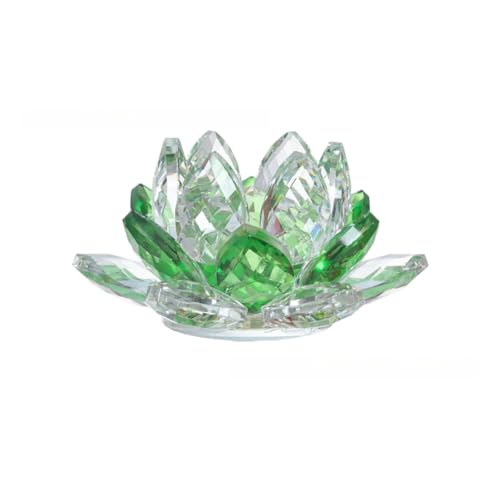 DECRZPB Kristall Ornament Grün Lotus Künstliche Glas Blumen Figurine Handgemachte Geburtstag Hochzeit Geschenk Dekor von DECRZPB