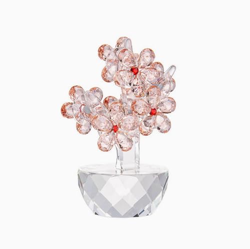 DECRZPB Kristall Ornament Rosa Pflaumenblüte Künstliche Glas Figurine Handgemachte Geburtstag Hochzeit Geschenk Dekor von DECRZPB