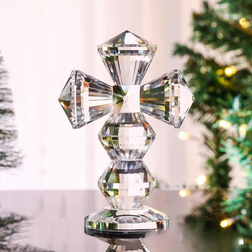 DECRZPB Kristall Ornament Transparent Kreuz Künstliche Glas Figurine Handgemachte Geburtstag Hochzeit Geschenk Dekor von DECRZPB