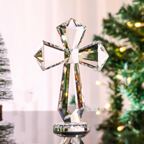 DECRZPB Kristall Ornament Transparent Kreuz Künstliche Glas Figurine Handgemachte Geburtstag Hochzeit Geschenk Dekor von DECRZPB
