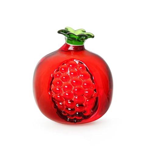 DECRZPB Kristall-Ornamente roter Granatapfel künstliche Glasfigur handgefertigt Geburtstag Hochzeit Geschenk Wohnzimmer Esstisch-Dekoration von DECRZPB
