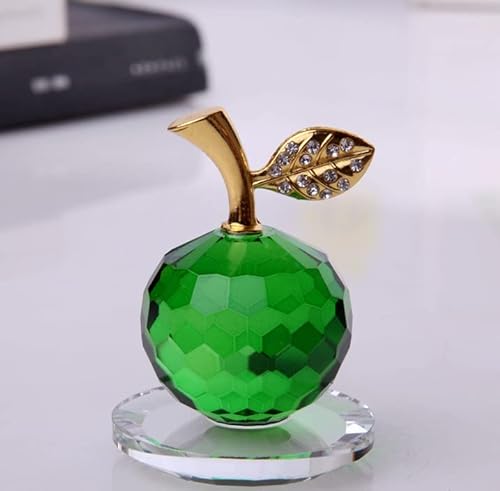 DECRZPB Kristallfigur grüner Apfel Glasfigur handgefertigtes Kunstgeschenk für Weihnachten Geburtstag Heimdekoration Tischdekoration von DECRZPB