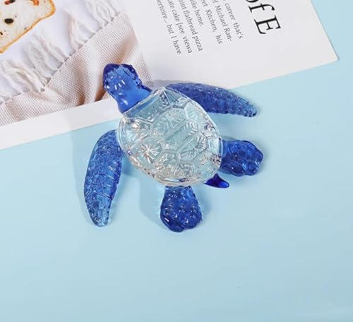 DECRZPB Kristallornament Blaue Schildkröte Glasfigur handgefertigt Tierskulptur Kunstgeschenk zum Geburtstag Heimdekoration von DECRZPB