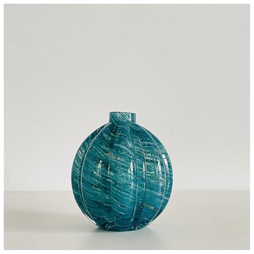 Glasornament Blaue Vase Handgefertigte Geblasene Skulptur Kunst Wohndekor Büro Hochzeitsgeschenk von DECRZPB