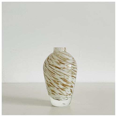 Glasornament Gold Vase Handgefertigte geblasene Skulptur Kunst Home Decor Büro Hochzeitsgeschenk von DECRZPB