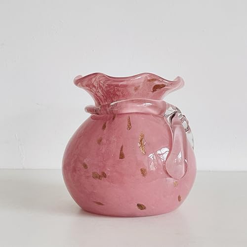 Glasornament Rosa Vase Handgefertigte Geblasene Skulptur Kunst Wohndekor Büro Hochzeitsgeschenk von DECRZPB