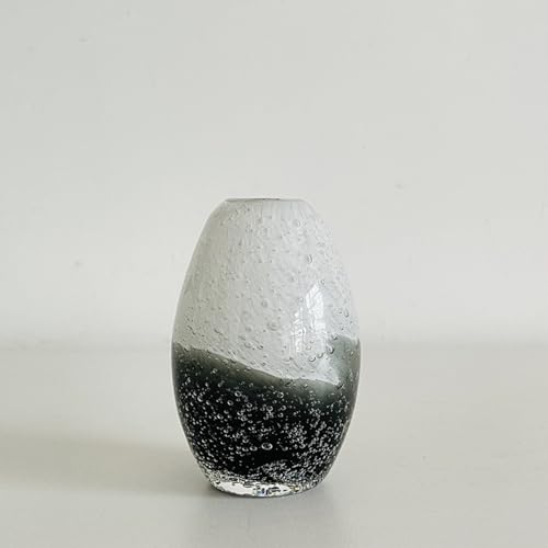Glasornament Schwarz-Weiß-Vase handgefertigt geblasene Skulptur Kunst Heimdekoration Büro Hochzeitsgeschenk von DECRZPB