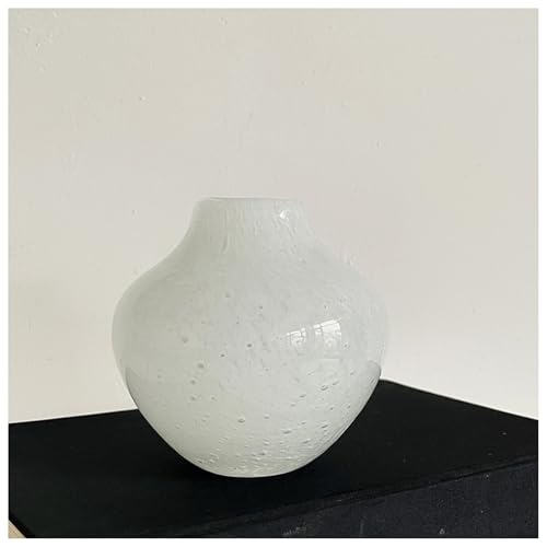 Glasornament weiße Vase handgefertigt geblasene Skulptur Kunst Heimdekoration Büro Hochzeitsgeschenk von DECRZPB