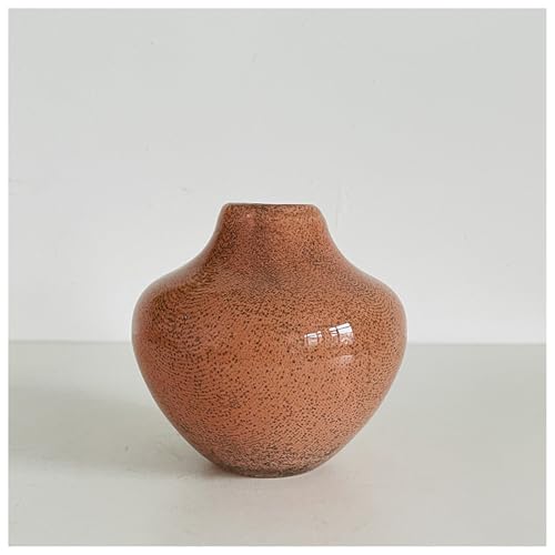 Glasvase Braun Handgefertigte Skulptur Geblasene Kunst Tischplatte Pflanze Blume Behälter Handwerk Dekor Geschenk von DECRZPB
