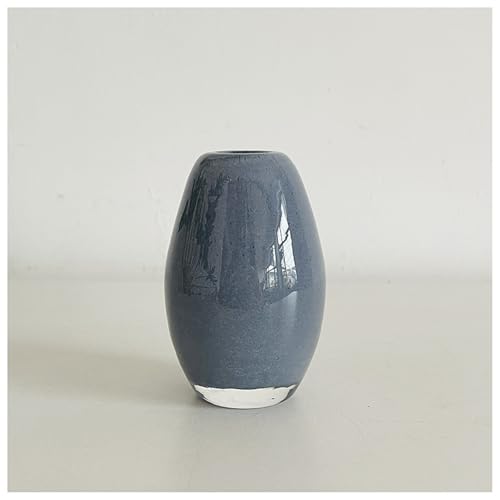 Glasvase Grau Handgefertigte Skulptur Geblasene Kunst Tischplatte Pflanze Blume Behälter Handwerk Dekor Geschenk von DECRZPB