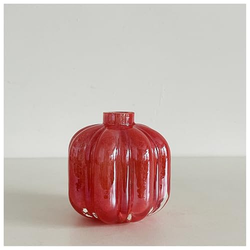 Glasvase Rot Handgefertigte Skulptur Geblasene Kunst Tischplatte Pflanze Blume Behälter Handwerk Dekor Geschenk von DECRZPB