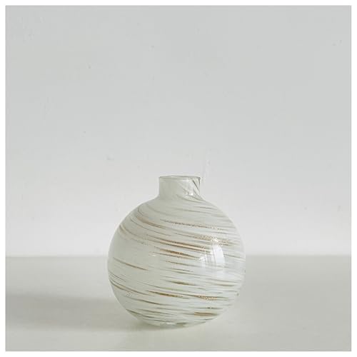 Glasvase weiß handgefertigte Skulptur geblasen Kunst Tischplatte Pflanze Blume Container Handwerk Dekor Geschenk von DECRZPB