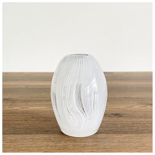 Glasvase weiß handgefertigte Skulptur geblasen Kunst Tischplatte Pflanze Blume Container Handwerk Dekor Geschenk Glasvase weiß handgefertigte Skulptur geblasen Kunst Tischplatte Pflanze Blume Container Handwerk Dekor Geschenk von DECRZPB