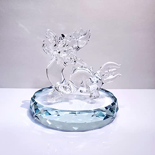 Handgefertigte weiße Drache aus Kristallglas mit Sockel farbige Glasur Tier mundgeblasenes Glas Wohnzimmer Briefbeschwerer Geburtstagsgeschenk Tischdekoration von DECRZPB