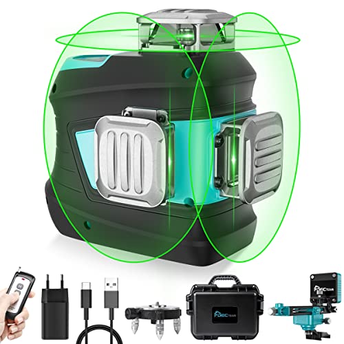 DECTEAM Kreuzlinienlaser 3x360° Grün Selbstnivellierend Laser Wasserwaage, 12 Laserlinie Baulaser Kreuzlaser mit Fernbedienung Magnetische Halterung, Lithium-Ionen-Akku, Einstellbarer 360 Grad Basis DECTEAM Kreuzlinienlaser 3x360° Grün Selbstnivellierend Laser Wasserwaage, 12 Laserlinie Baulaser Kreuzlaser mit Fernbedienung Magnetische Halterung, Lithium-Ionen-Akku, Einstellbarer 360 Grad Basis von DECTEAM
