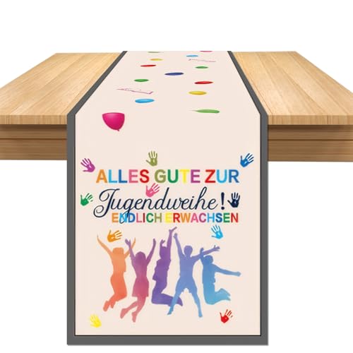 Jugendweihe Deko - Tischläufer Jugendweihe, Ausgezeichnete Dekoration für Kinder und Jugendliche bei Ihrer Jugendweihe, Präsent für Kinder und Jugendliche von DECUIOCC